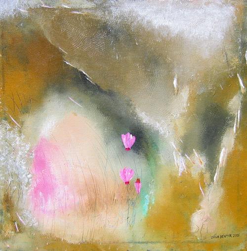 Orna Bentor, Elephant Rock, 2005, Acrylic on canvas, 18” x 18”.