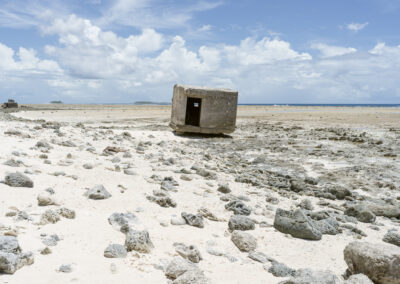 Matthew Arnold: Japanese pillbox dislodged by the sea, Taroa Island, Maloelap Atoll, Marshall Islands