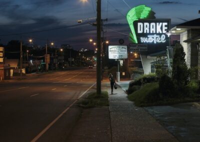 Tamara Reynolds, Untitled (The Drake Motel at Night), The Drake Series; archival pigment print; 2016