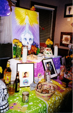 Installation image from 2004 Day of the Dead Celebration at the Jones House. Photo credit: Josie Bortz.