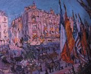 Peace Celebration, Paris 1918 by William Samuel Horton (1918), oil on canvas. From the collection of Mr. & Mrs. Welborn E. Alexander.