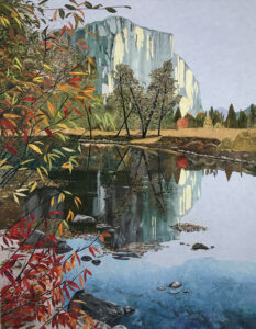 Landscape artwork depicting Yosemite.