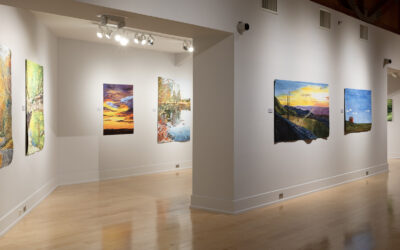 Art Gallery displaying large colorful quilts
