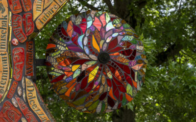 Detailed shot for a mosaic sculpture.